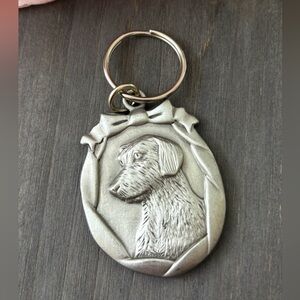 Avon Vintage Family Favorites Pewter Key Chain - Dog